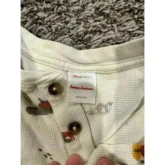 Hanna Andersson Thermal Henley Nature Woods Shirt Size 120 - Picture 2 of 6